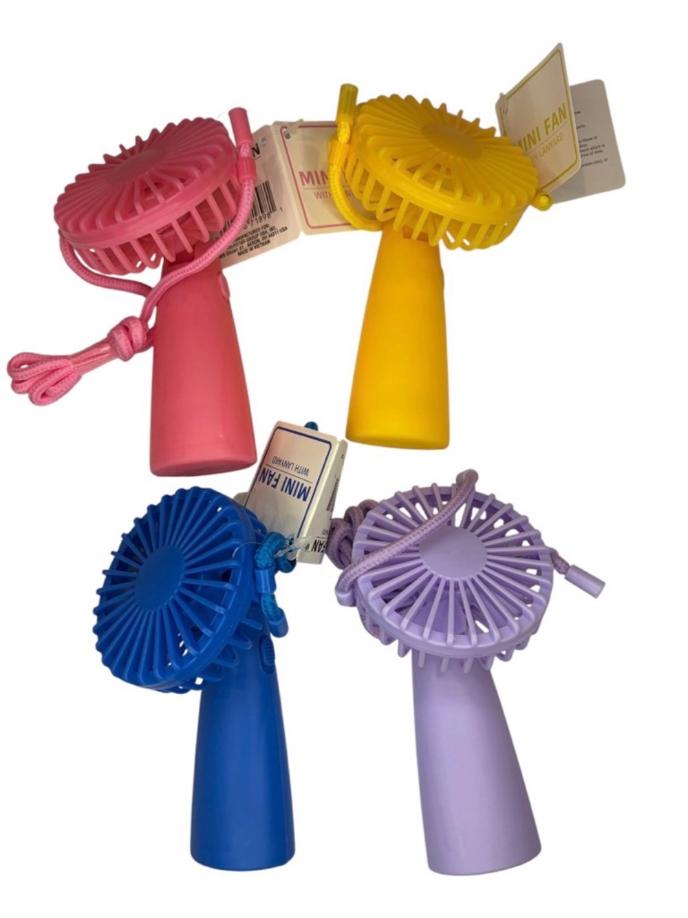 Mini Handheld Portable Fan with Lanyard - Pink, Yellow, Blue, Purple (NEW)